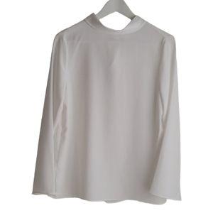 OAK + FORT Tie Neck Keyhole Long Sleeve Blouse Size XS